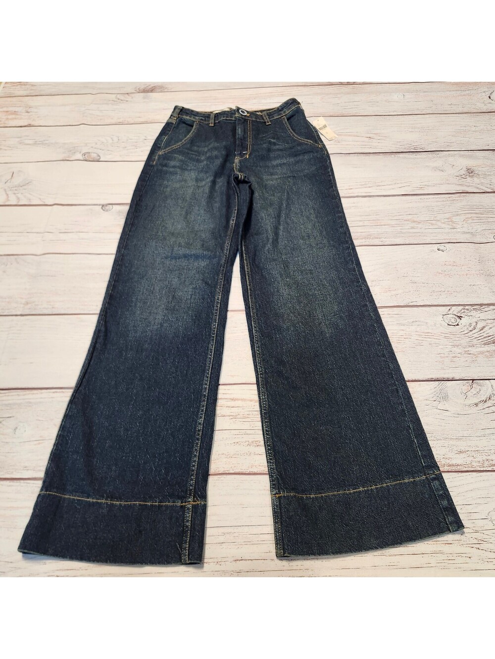 Anthropologie Pilcro Straight-Leg Dark Wash Denim Jeans Size 26 NWT